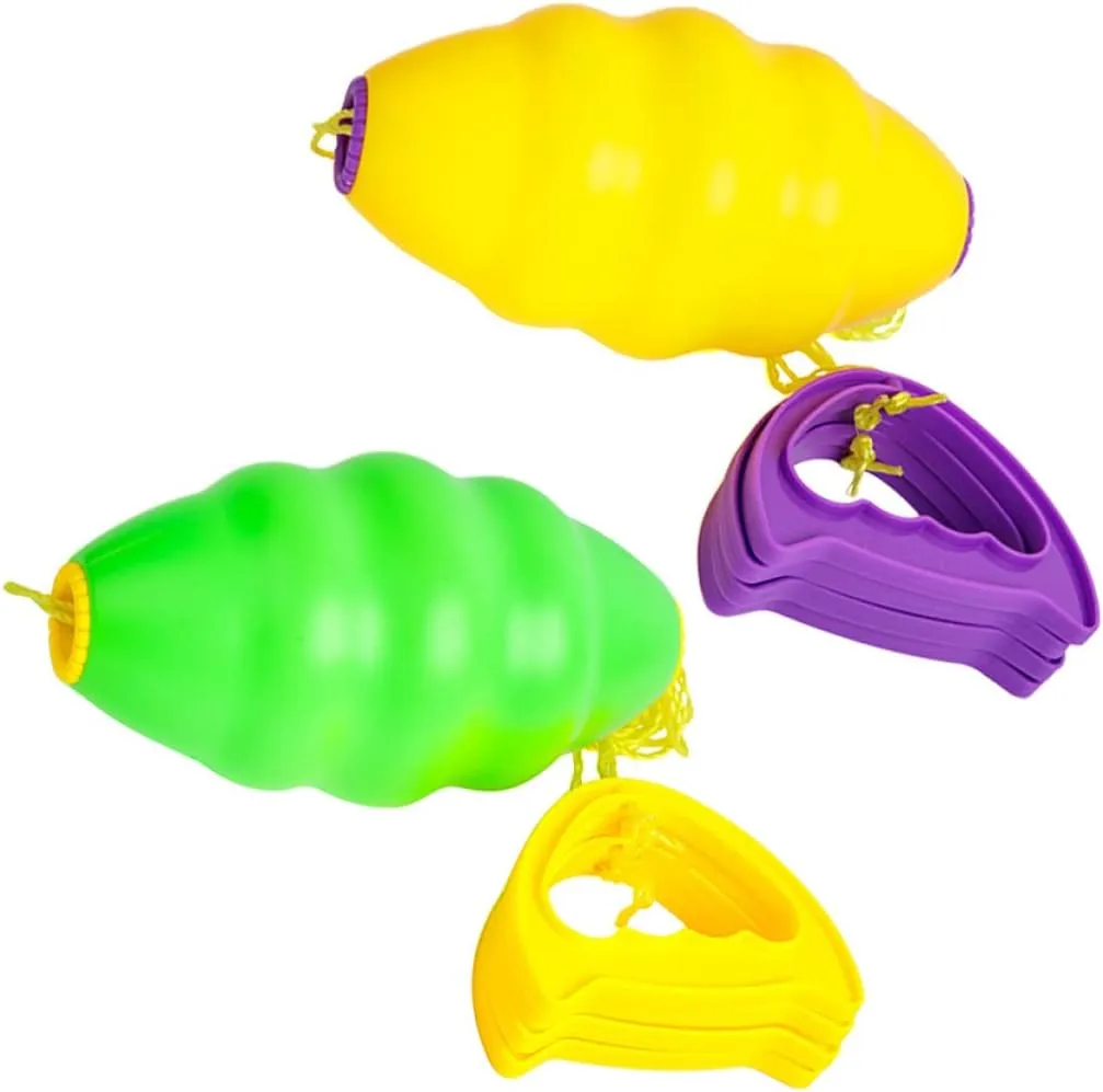 4pcs Zoom Hand Exercising for Interactive Portable Rallying Puller Yellow, Outdoor Game Collaboration Ball: Cooperative Fitness Draw Double Pull