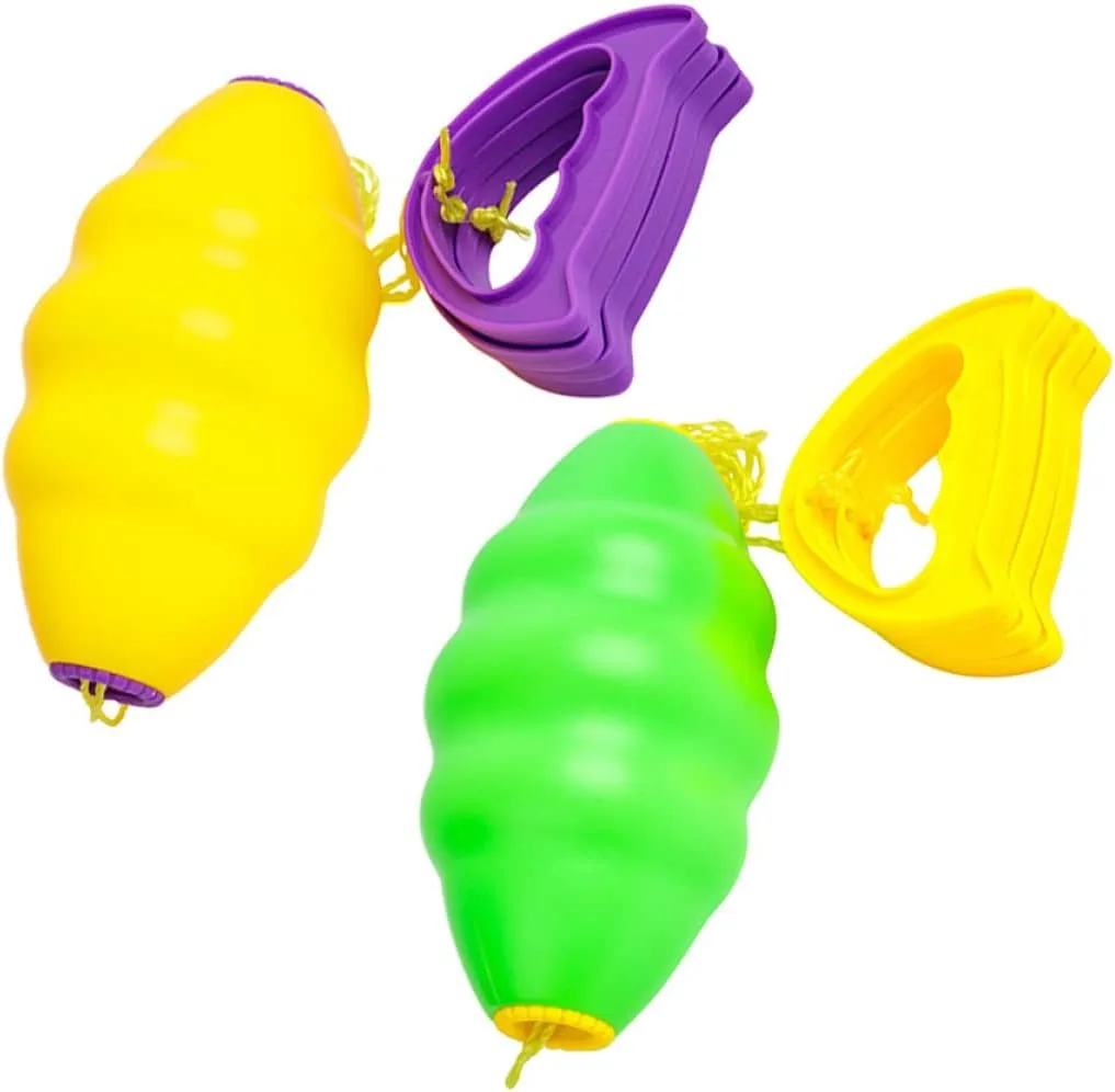4pcs Zoom Hand Exercising for Interactive Portable Rallying Puller Yellow, Outdoor Game Collaboration Ball: Cooperative Fitness Draw Double Pull
