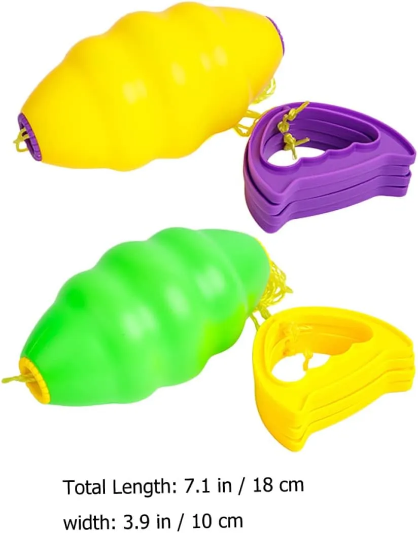 4pcs Zoom Hand Exercising for Interactive Portable Rallying Puller Yellow, Outdoor Game Collaboration Ball: Cooperative Fitness Draw Double Pull