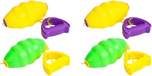 4pcs Zoom Hand Exercising for Interactive Portable Rallying Puller Yellow, Outdoor Game Collaboration Ball: Cooperative Fitness Draw Double Pull