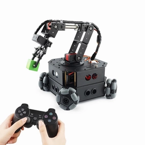 4WD Robot Car with Robotic Arm Omni Wheel Obstacle Avoidance RC Car for Arduino Robot DIY Kit Ps2 Handle Programmable Robot Car