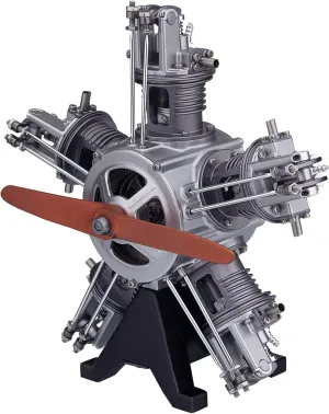 5-Cylinder Radial Engine Model, 1/6 Scale 250  PCS DIY Assembly Metal Aircraft Engine with Electric Motor for Physical Science Experiment Display