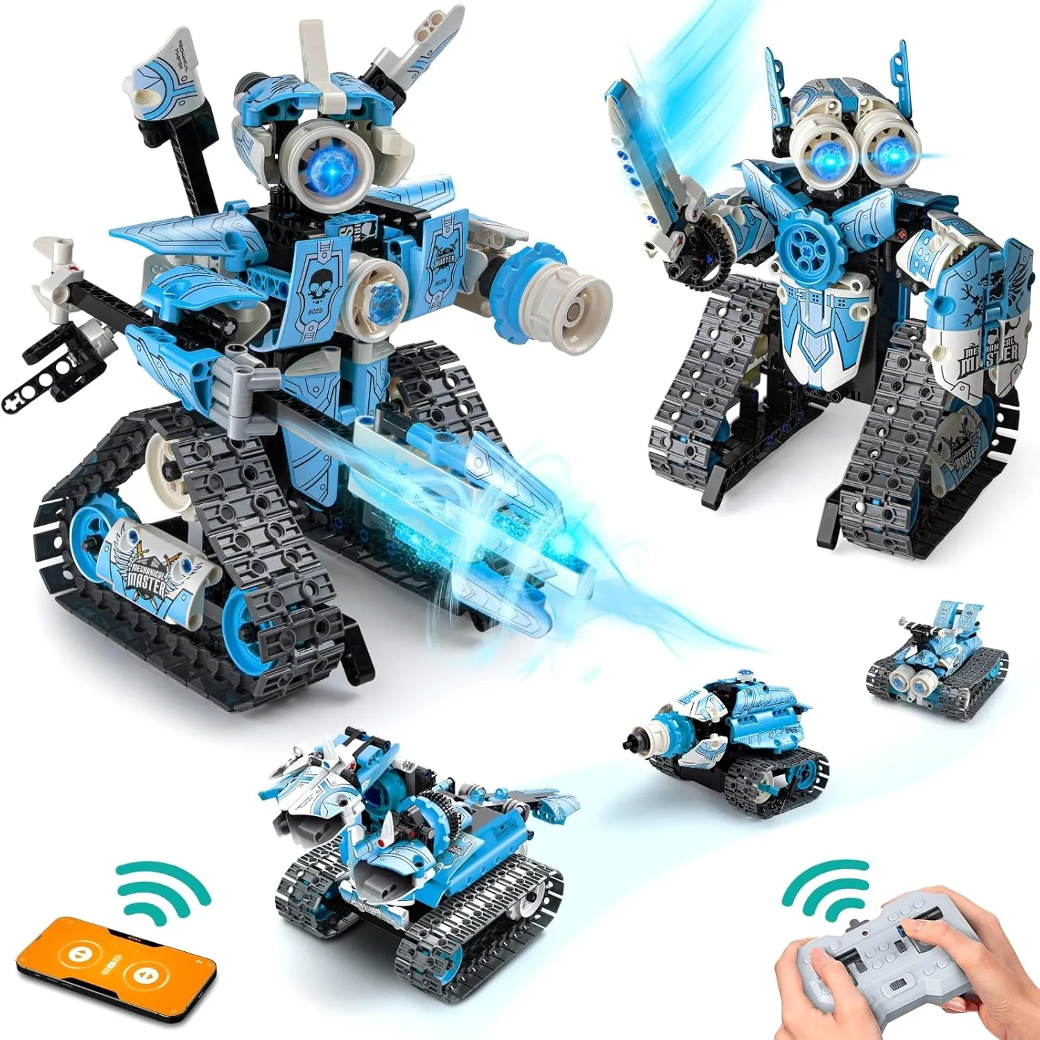 5 in 1 STEM RC Robot Building Kit, 398PCS APP & Remote Control Blocks DIY Engineering Robotics, Erector Science Set for Kids Age 6 7 8 9 10 11 12 , Educational Learn Toys Gift for Boys & Girls