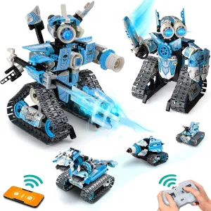5 in 1 STEM RC Robot Building Kit, 398PCS APP & Remote Control Blocks DIY Engineering Robotics, Erector Science Set for Kids Age 6 7 8 9 10 11 12 , Educational Learn Toys Gift for Boys & Girls