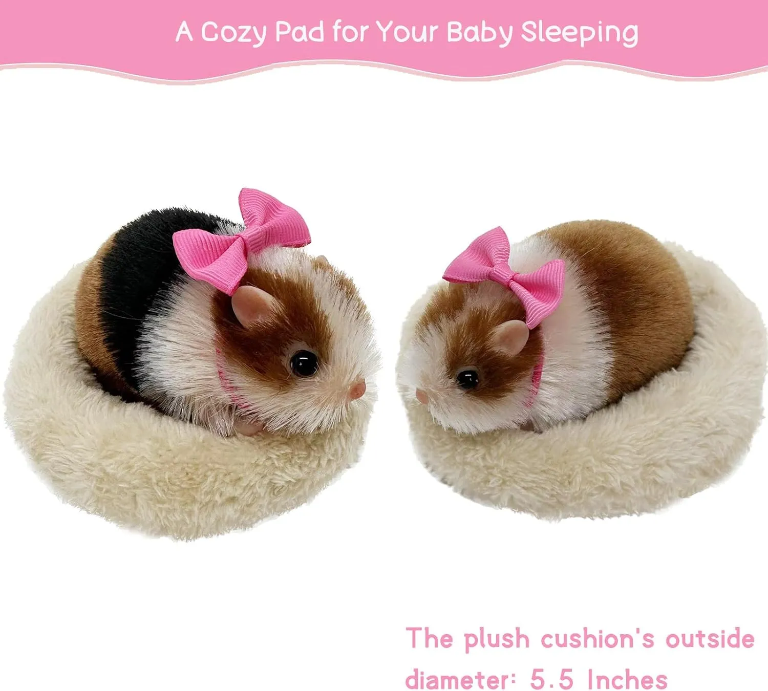 5 Inches Silicone Hamster, Realistic Toy Hamster as Silicone Piglet Companion with Sleeping Pad Accessories for Kids Boy Girl Birthday Handmade Gift (Black Hamster)