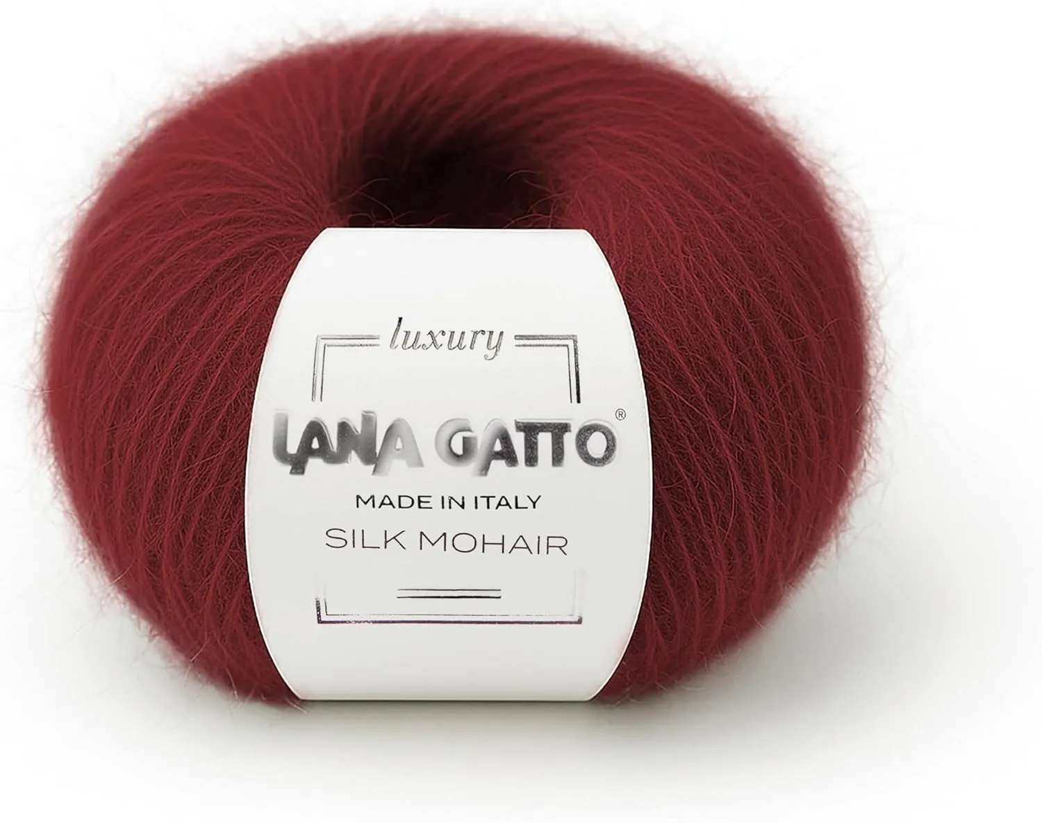 5 Skeins, Silk Mohair Luxury Yarns, Premium and Soft Blend for Knitting and Crocheting, Made in Italy (Red - 6026, 5)