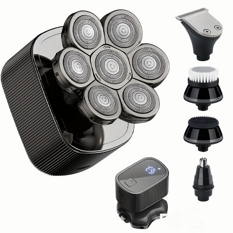 5-in-1 Rechargeable Electric Head Shaver for Men – Wet/Dry Bald Head Grooming Kit