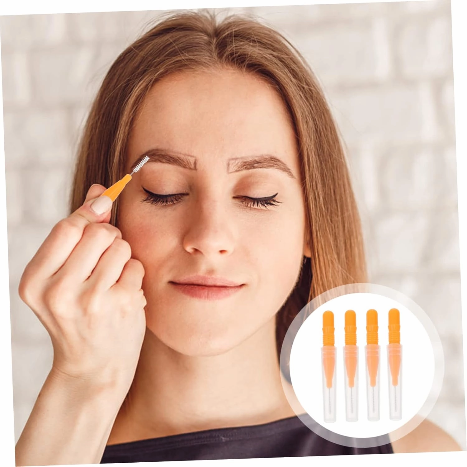 5sets Portable Makeup Tools Mini Brush Set Eyebrow Brush Lip for Travel Interdental for Family 20pcs*5