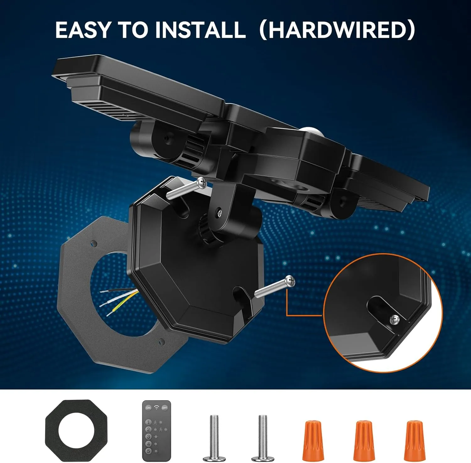 65W LED Security Lights Motion Flood Sensor Lights Outdoor, 6500LM, IP65 Waterproof, 6500K Flood Light Outdoor Motion Detector with Adjustable 3 Head Detected Flood for Entryway Garage, Yard, Porch
