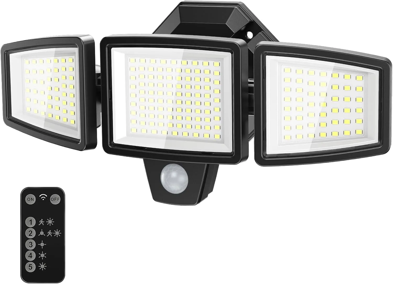 65W LED Security Lights Motion Flood Sensor Lights Outdoor, 6500LM, IP65 Waterproof, 6500K Flood Light Outdoor Motion Detector with Adjustable 3 Head Detected Flood for Entryway Garage, Yard, Porch