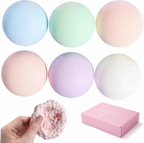 6 Pack Stress Balls for Adults - Handmade Pressure Relief Balls Crunchy & Squishy Stress Ball Set, Anxiety Relief Fidget Toys, Variety Textures, Stress Balls Bulk (Crispy)