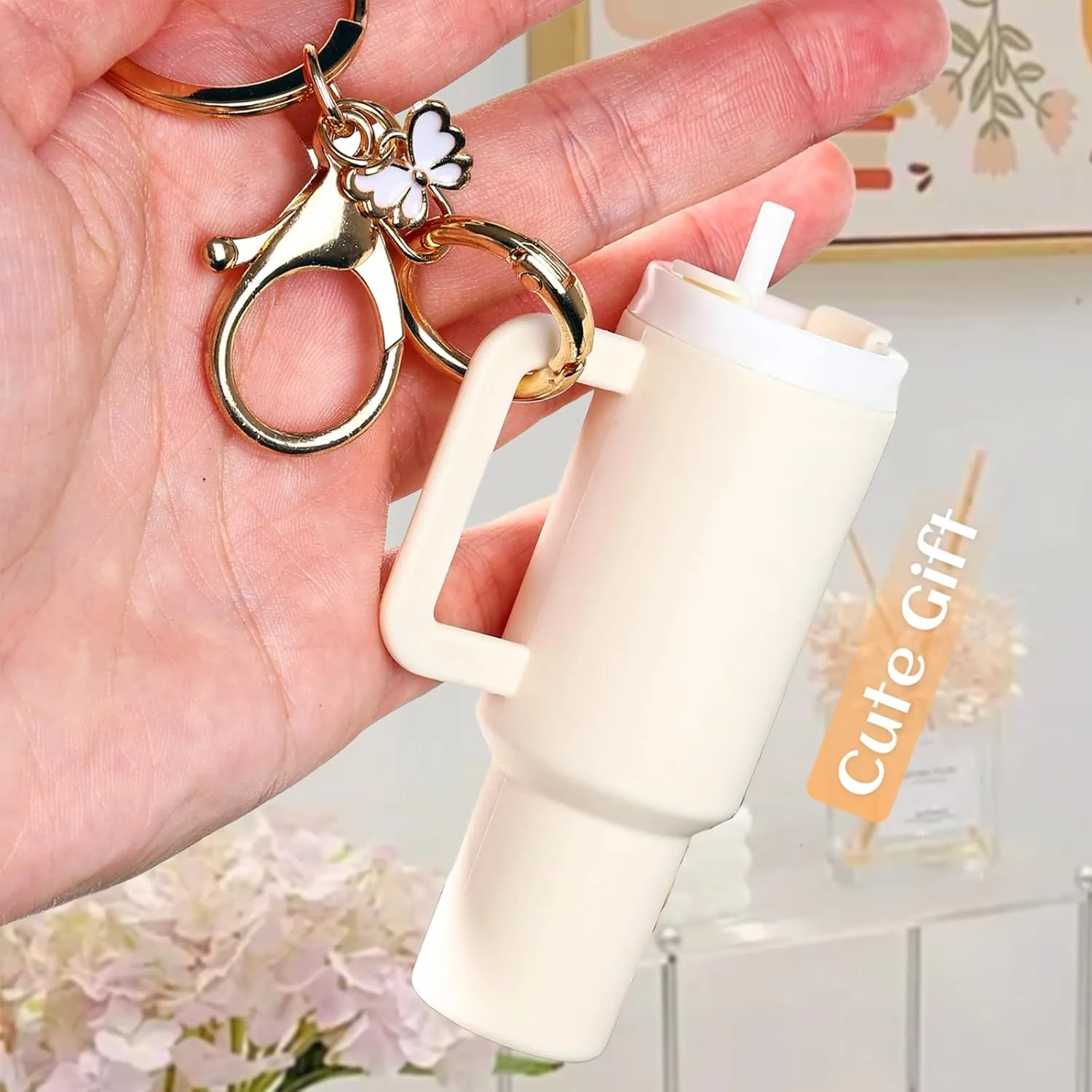 6Pack Mini Tumbler Keychain for Stanley Cup Cute Key Chain Chapstick Holder Charms for Women Backpack Bag