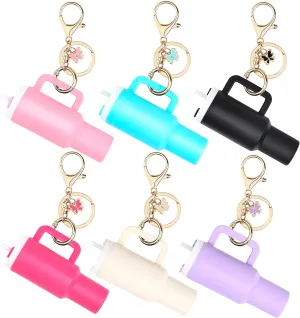 6Pack Mini Tumbler Keychain for Stanley Cup Cute Key Chain Chapstick Holder Charms for Women Backpack Bag