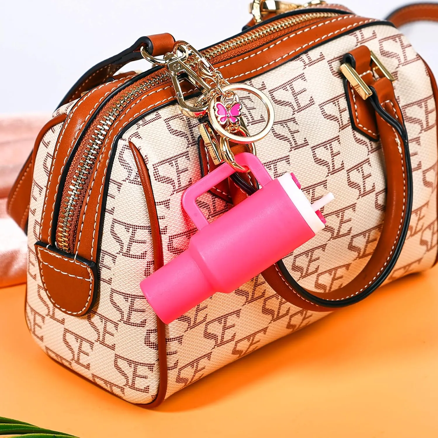 6Pack Mini Tumbler Keychain for Stanley Cup Cute Key Chain Chapstick Holder Charms for Women Backpack Bag