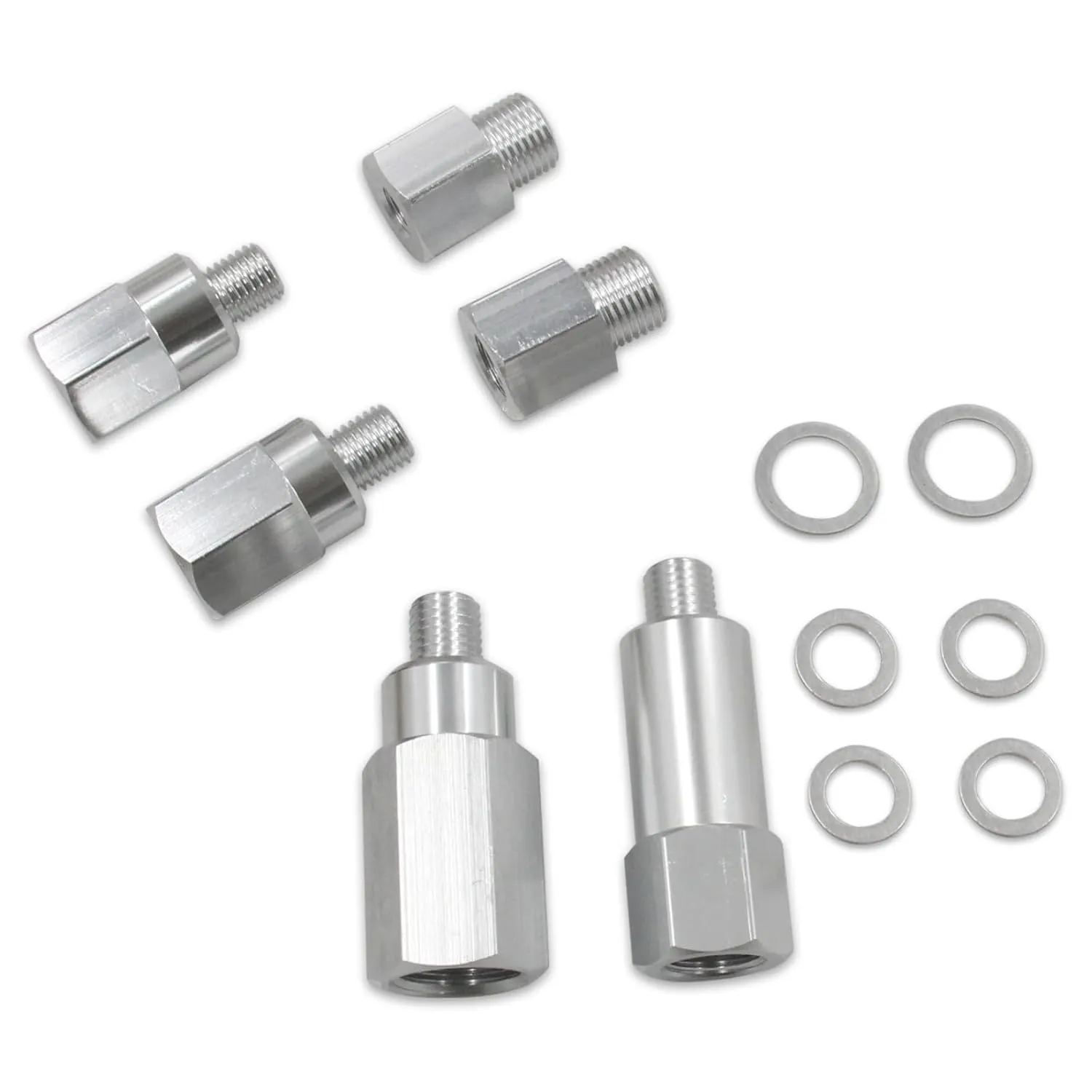 6Pcs Master Adapter Set Engine Oil Pressure & Coolant Sensor Gauge 1/8 3/8 1/2 NPT for All LS SBC BBC Engines Swap