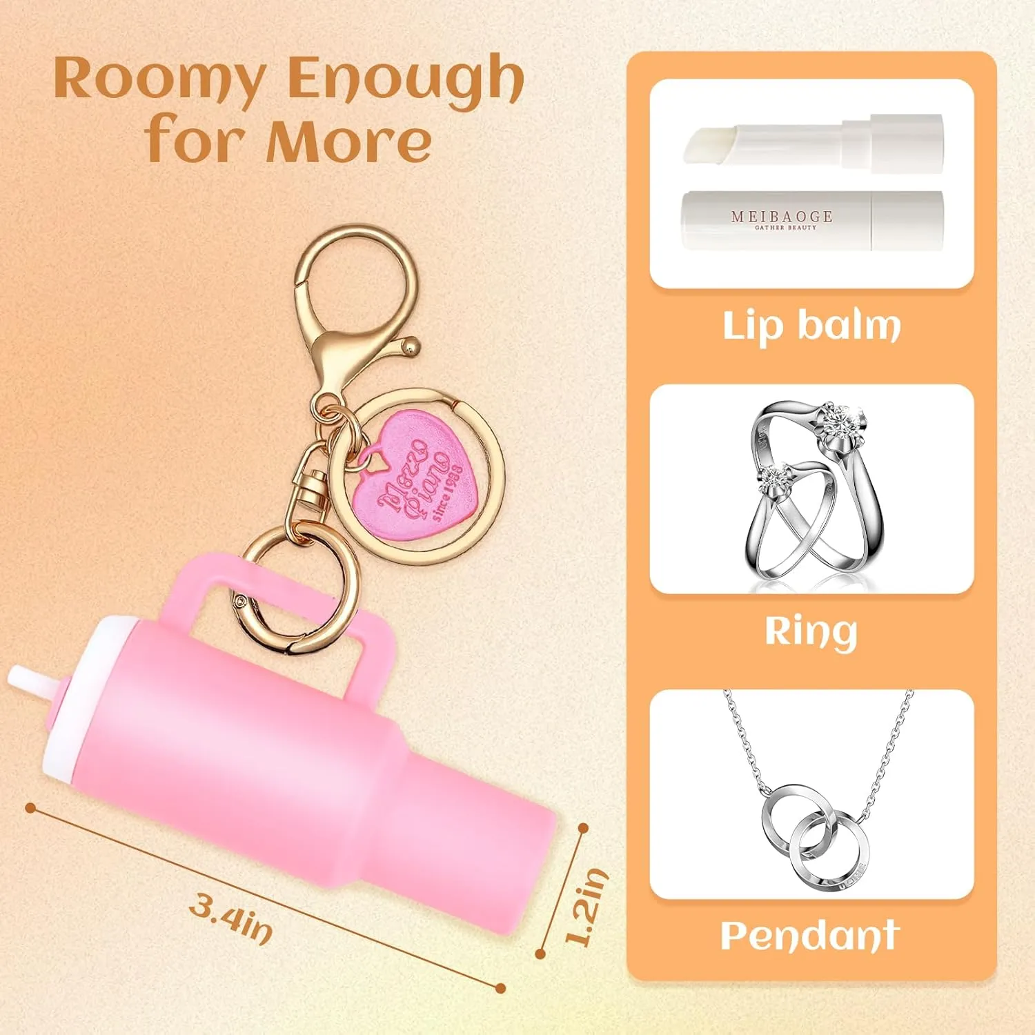 6pcs Mini Tumbler Keychain for Stanley Cup Cute Key Chain Charms Chapstick Holder for Women Purse Handbag Backpack