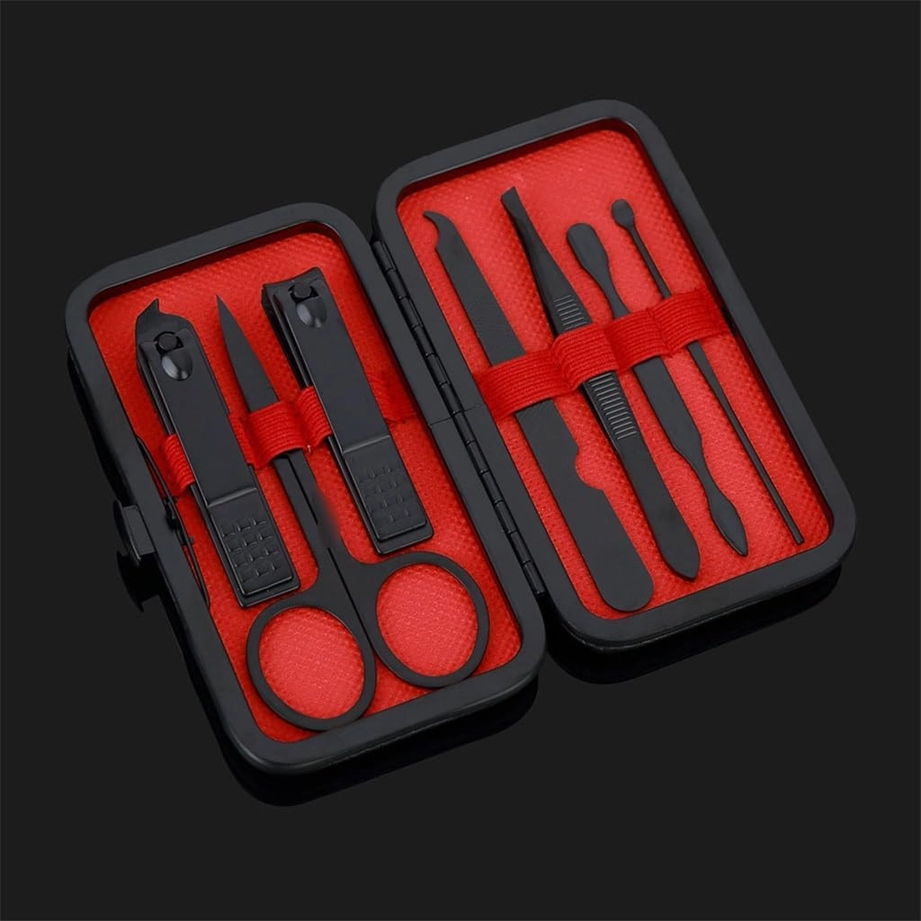 7 Piece Black Nail Clipper Set Beauty Manicure Tools Manicure Set