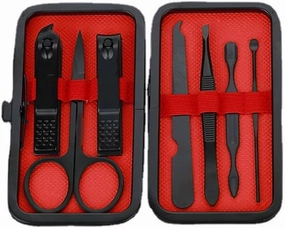 7 Piece Black Nail Clipper Set Beauty Manicure Tools Manicure Set