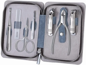 7 Pieces Pedicure Grooming Kit for Men Women, Sharp Finger&Toe Nail Tool, Personal Care Manicure Kit with Leather Case Manicure Set