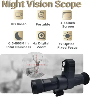 850nm Cross Cursor Aiming Digital IR Night Vision Scope for Tactical Hunting with Long Distance Vision and Portable Design，Rechargeable, Not Allowed to Take Photos or Videos, Black