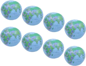 8pcs Inflatable Globe Balls Beach for Pool Birthday Parties Pre Inflation Approx Inflated Creative World Globe Shaped Balls for Summer Fun