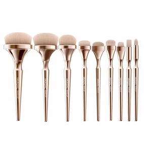 9Pcs Makeup Brushes Set Blusher Liquid Blending Nose Stippling Brush