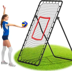 Adjustable Volleyball Rebounder Net, Portable 7x4 ft Training Equipment with Angle Customization for Practicing Volleying, Spiking, Bumping, Durable & Portable, Improve Skills