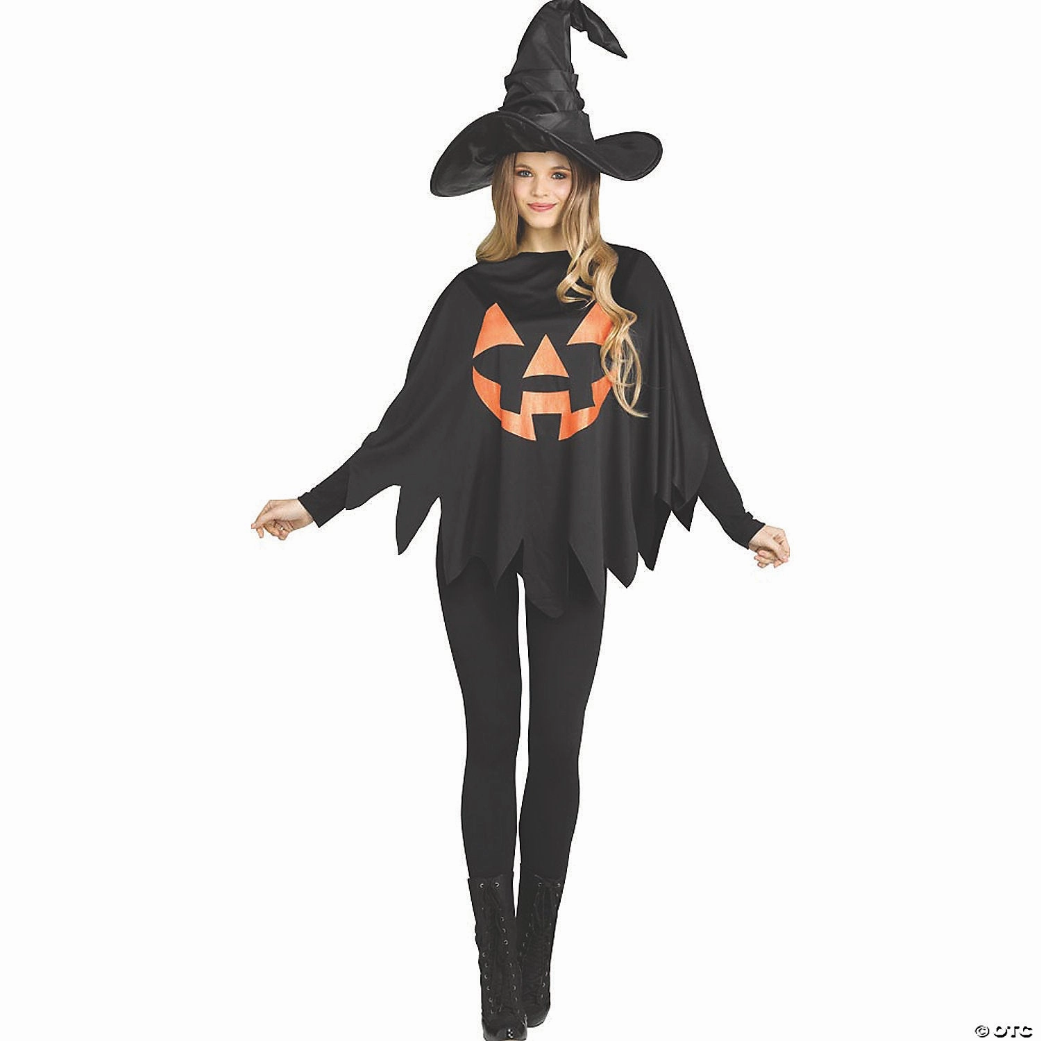 Adult's Jack-O-Lantern Pumpking Poncho
