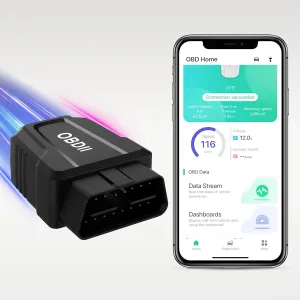 Advanced OBD2 Scanner Bluetooth 5.4 - Fixed Car Diagnostic Tool for iOS/Android, Real-Time Data, Performance Test & Exclusive App Support