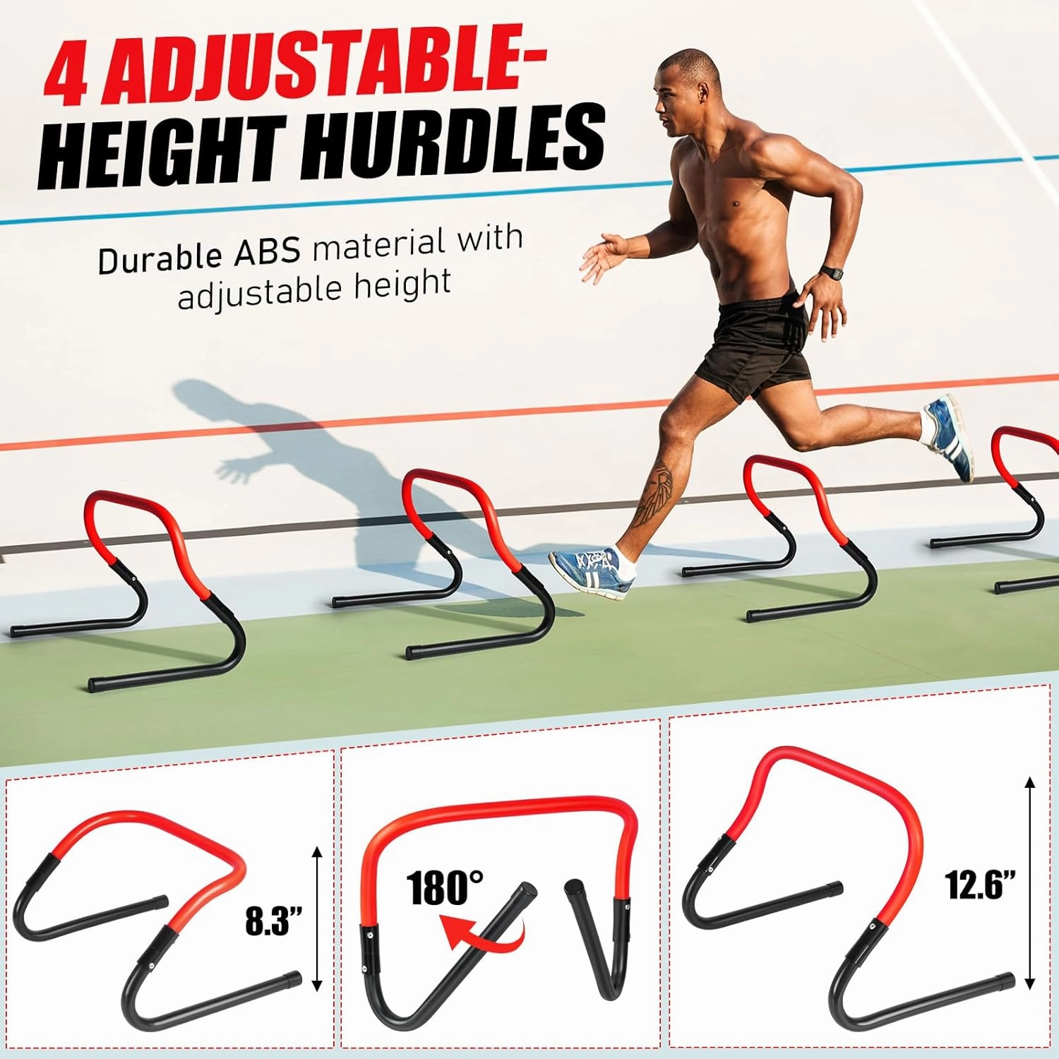 Agility Speed Training Equipment Set - 20ft Speed Ladder, 12 Cones, 4 Adjustable Hurdles, Jump Rope, Parachute | Ideal for Basketball, Football, Soccer, for Kids, Youth, Adults