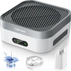 Air Purifiers 2 Pack, TDBYWAE Air Purifier for Bedroom Up to 1200 ft², H13 True HEPA Air Purifier for Pets Dust Dander Pollen Odor Smoke, with New Quiet Wind Wheel System, for Desk/Car/Travel