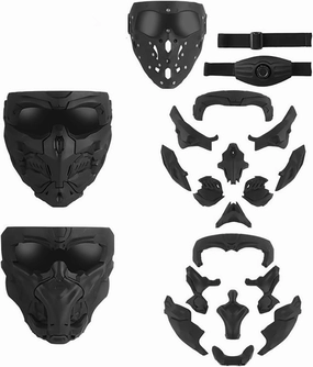 Airsoft Mask Full Face Tactical Safety Protective Mask Anti-Fog Goggles 2 Sets of Magnetic Adsorption Modules Adjustable Elastic Head Strap Fit for Most Man & Women