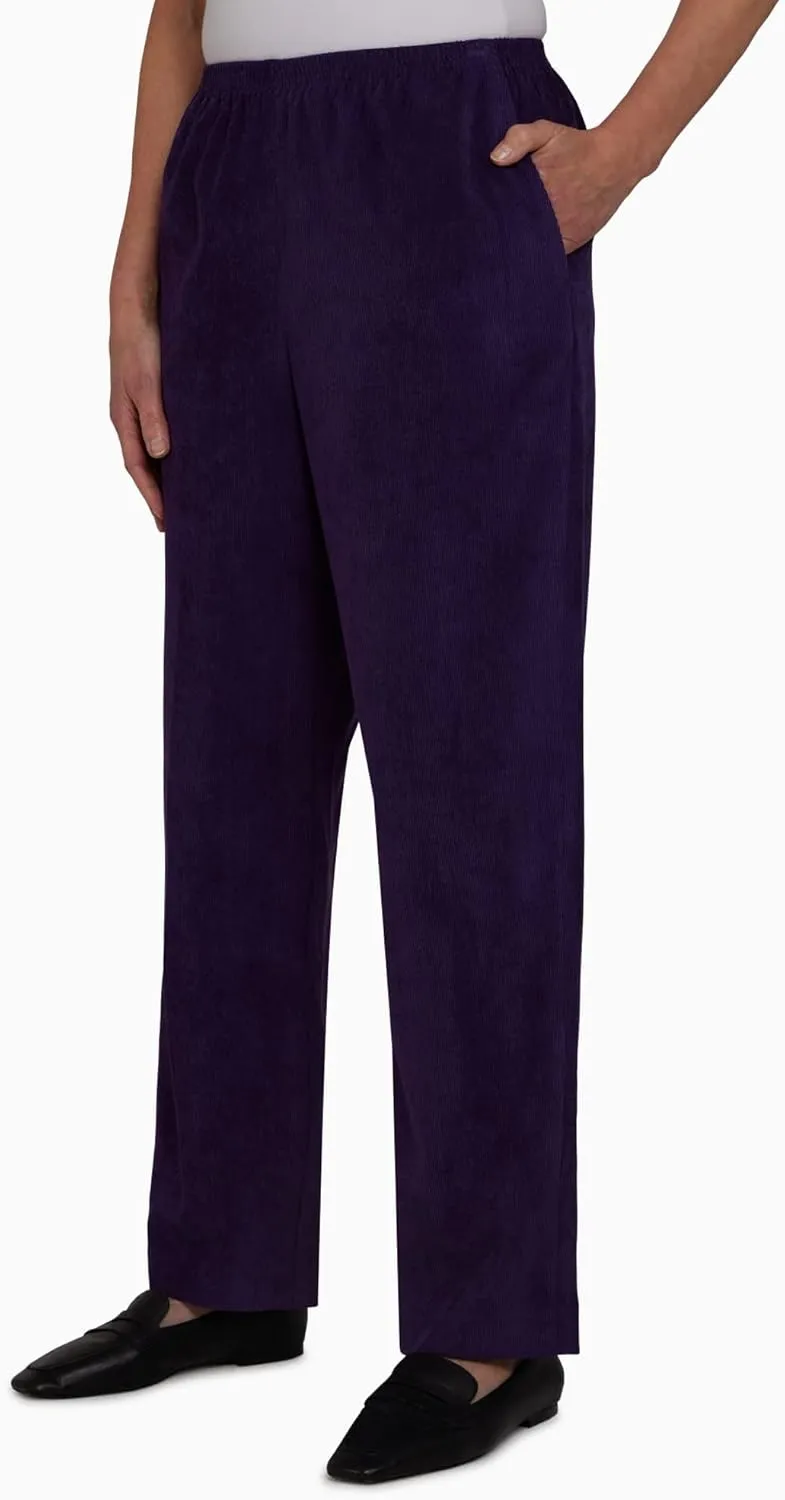Alfred Dunner Women's Classic Corduroy Pull-on Average Length Pant