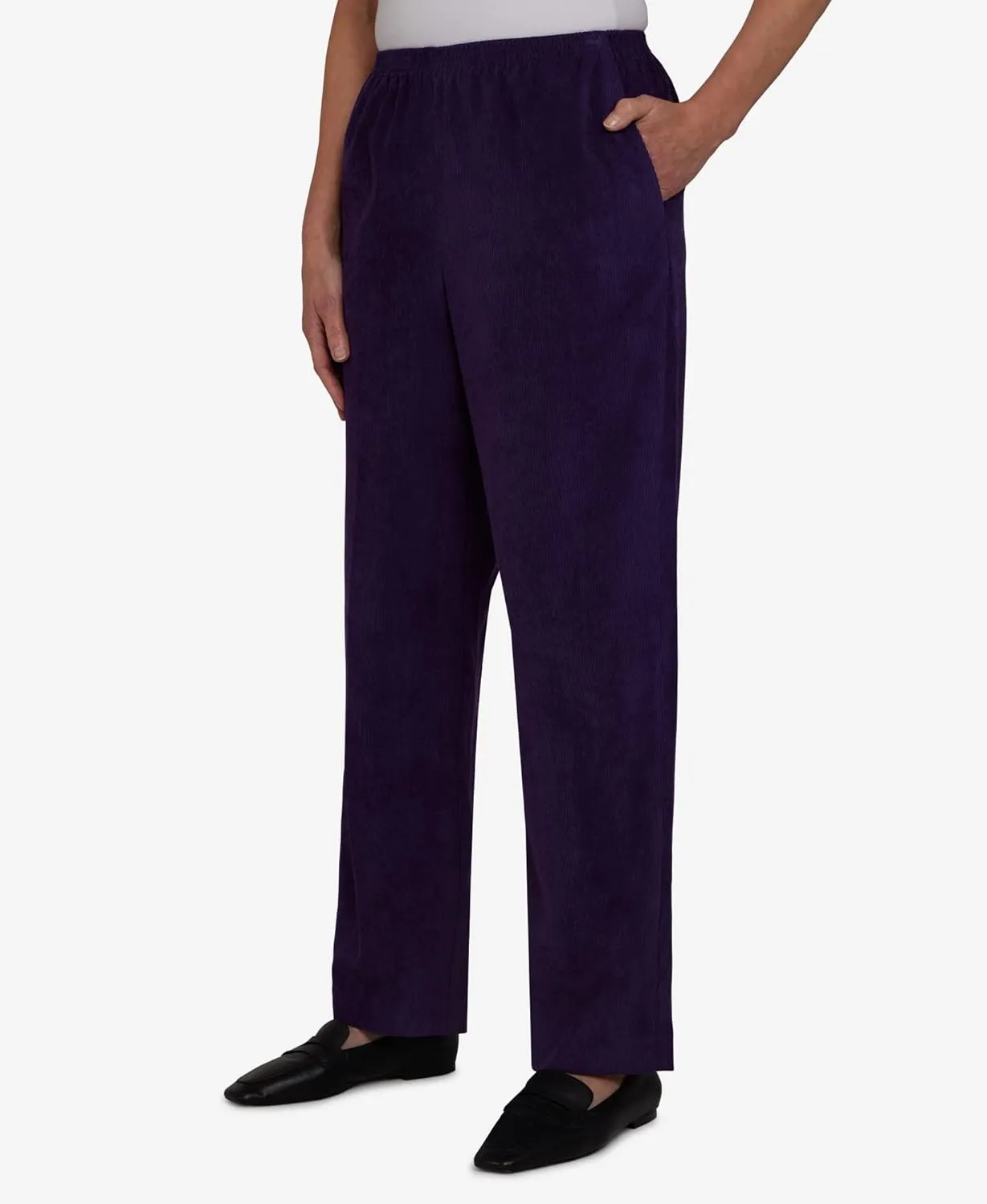 Alfred Dunner Women's Classic Corduroy Pull-on Average Length Pant