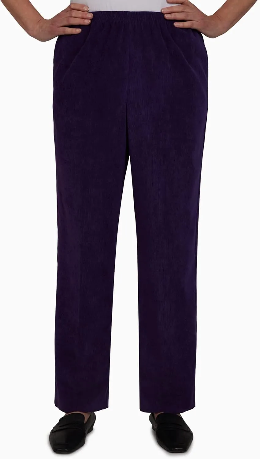 Alfred Dunner Women's Classic Corduroy Pull-on Average Length Pant