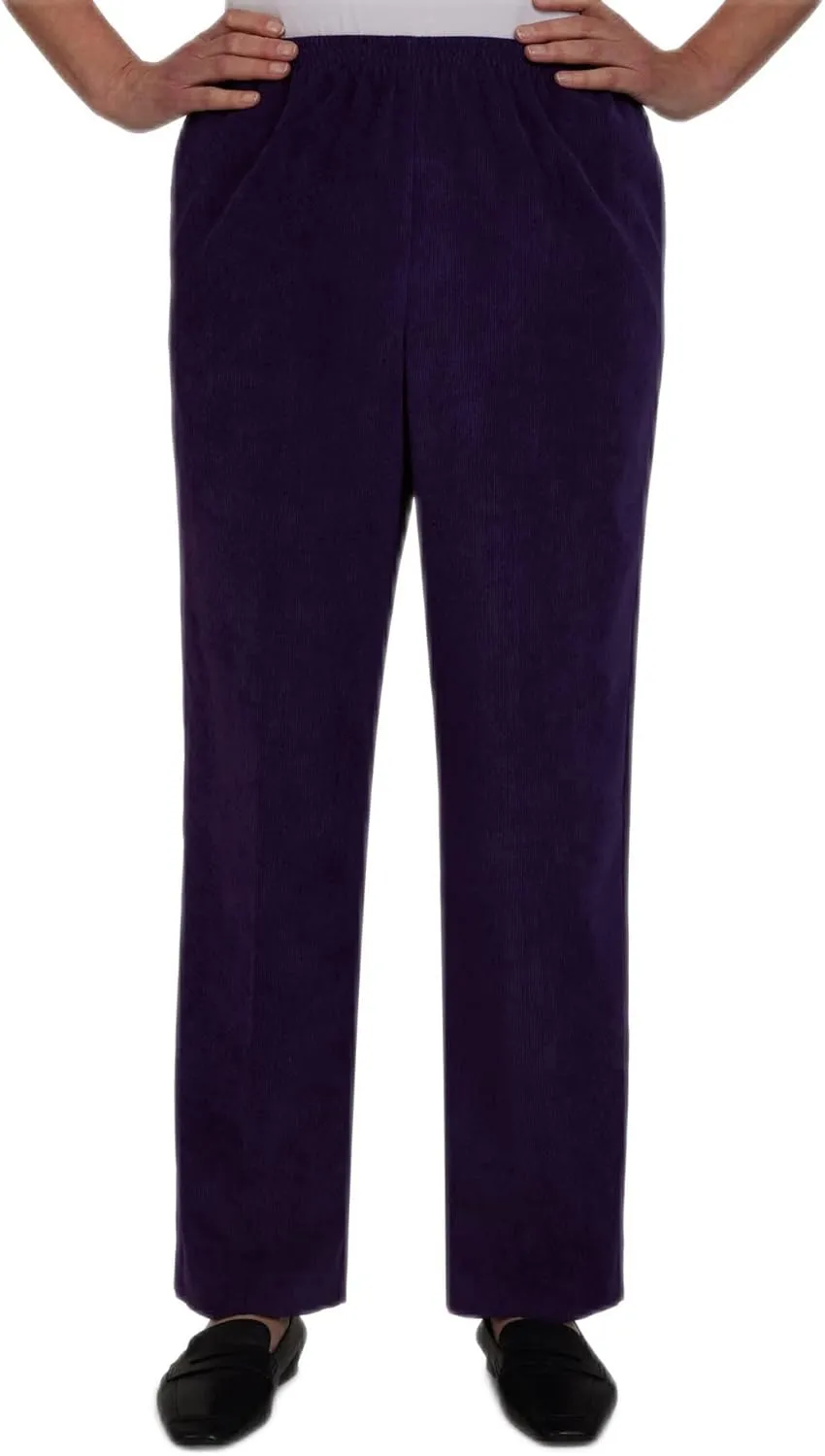 Alfred Dunner Women's Classic Corduroy Pull-on Average Length Pant