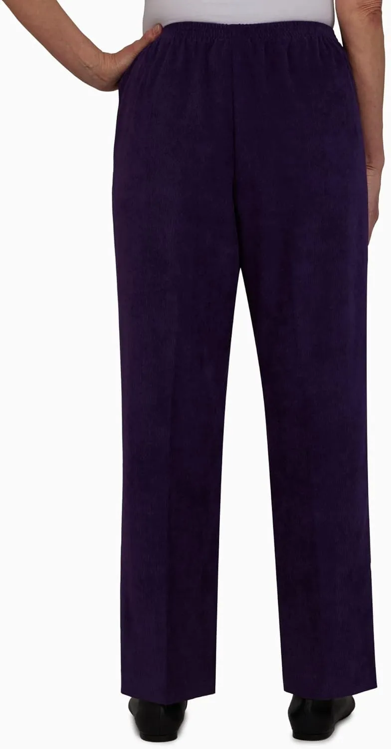 Alfred Dunner Women's Classic Corduroy Pull-on Average Length Pant