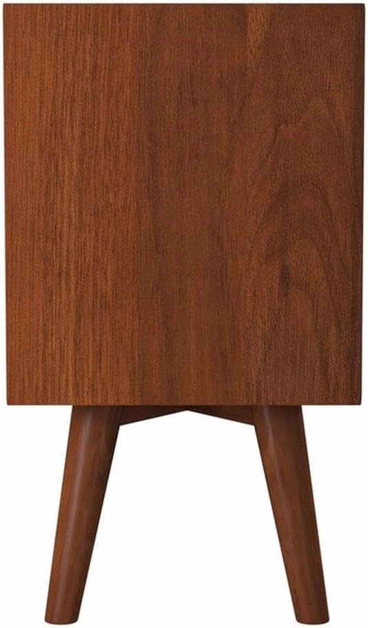 Alpine Furniture Flynn Nightstand, 18 in x 15 in x 26 in, Chestnut and White