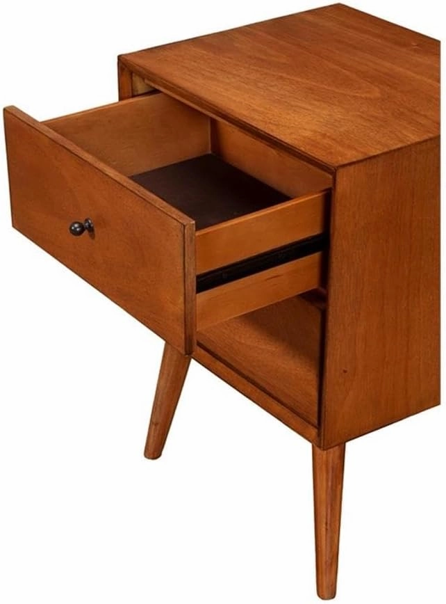 Alpine Furniture Flynn Nightstand, 18" W x 15" D x 26" H, Chestnut