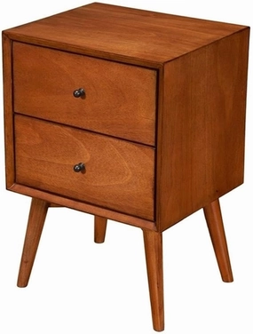 Alpine Furniture Flynn Nightstand, 18" W x 15" D x 26" H, Chestnut