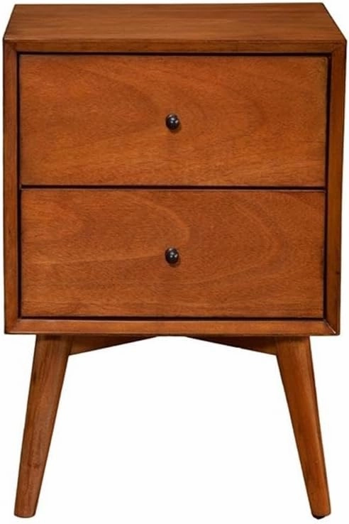 Alpine Furniture Flynn Nightstand, 18" W x 15" D x 26" H, Chestnut