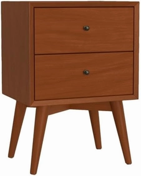 Alpine Furniture Flynn Nightstand, 18" W x 15" D x 26" H, Chestnut