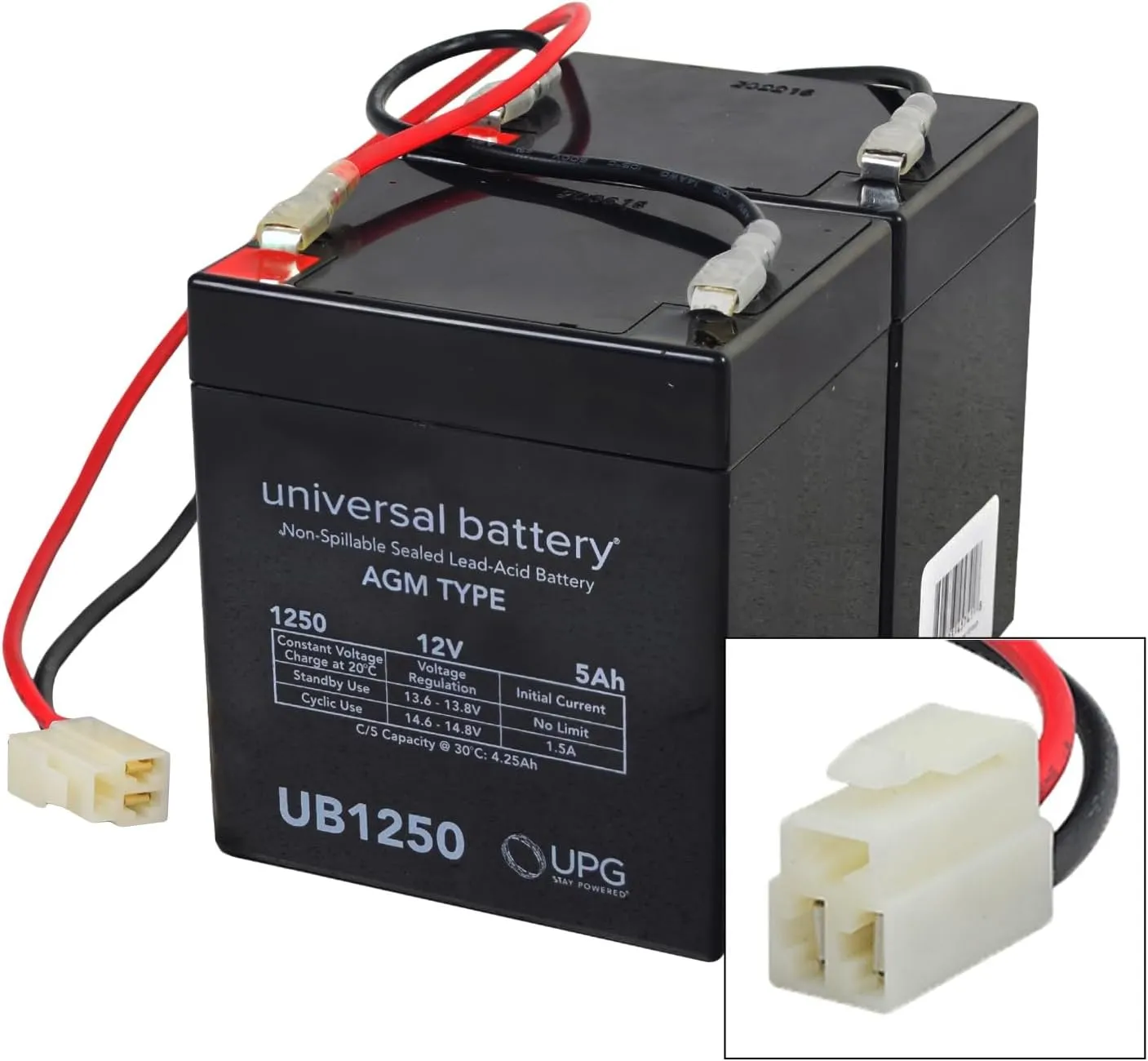 AlveyTech 24 Volt Sealed Lead Acid Battery Pack (5 Ah with Harness) for The Razor E150 - SLA/AGM Deep Cycle Replacement Batteries, Electric Scooter, Ride-On Toys, 2-Wheel Parts, Version 1-5