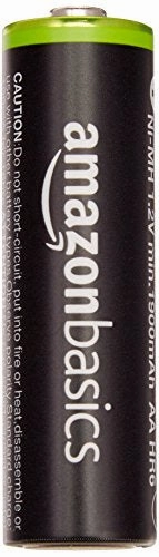 AmazonBasics 4 Pack AA Ni-MH Pre-Charged Rechargeable Batteries, 1000 Recharge Cycles, (Typical 2000mAh, Minimum 1900mAh) - Packaging May Vary
