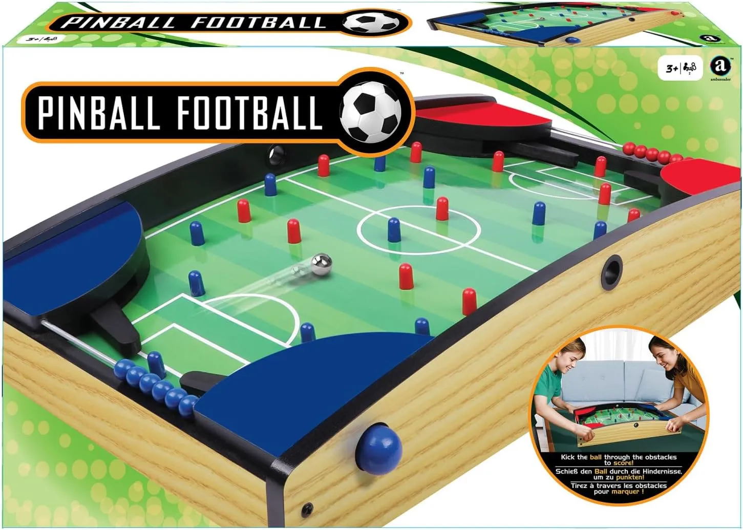 Ambassador Games: Tabletop Game : Compact Traditional Arcade Game, Quality Wood, Adults & Kids,2 Players