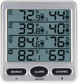 Ambient Weather WS-10 Wireless Indoor/Outdoor 8-Channel Thermo-Hygrometer with Three Remote Sensors