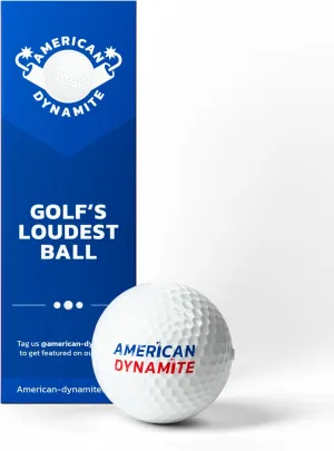 American Dynamite - Golf's Loudest Ball - Viral Prank Golf Ball - Loud Sound When Hit (Sleeve of 3, Novelty)