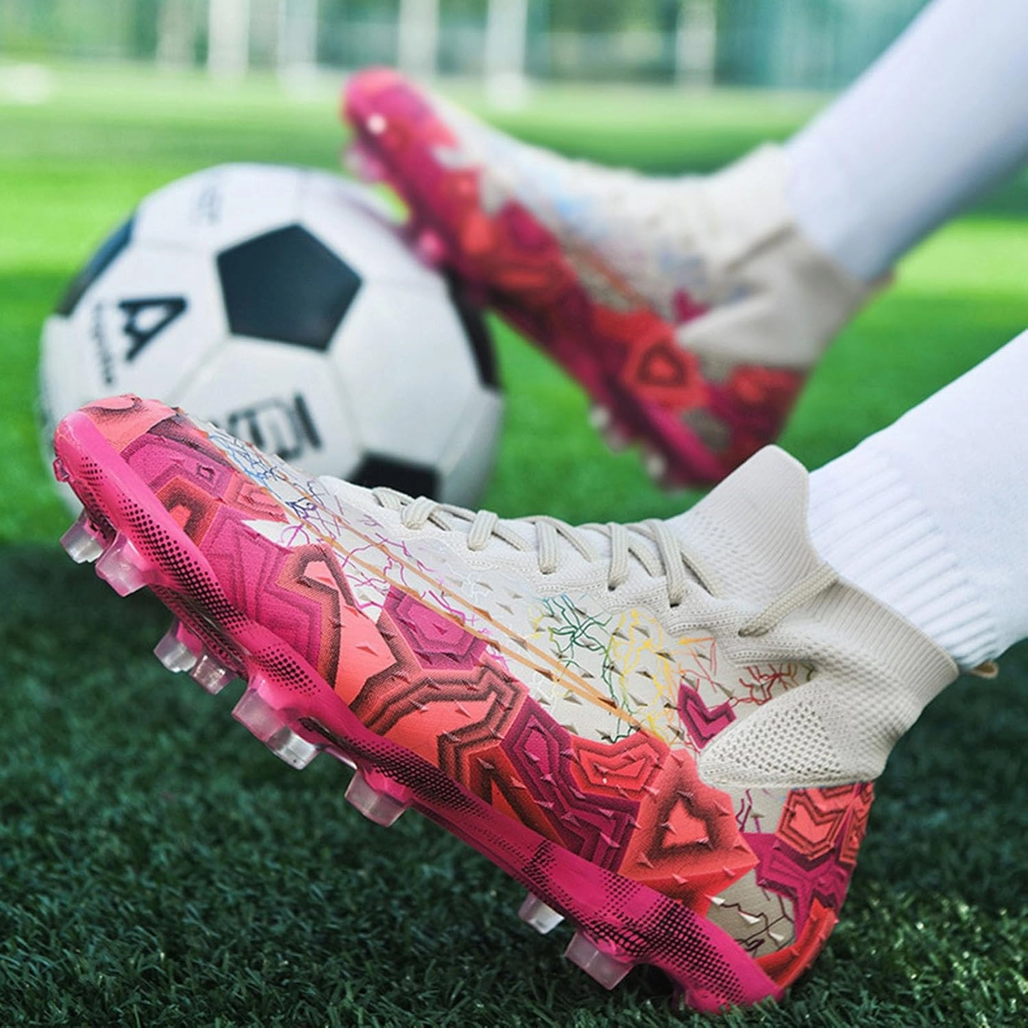 American Football Cleats,Lightweight High-Top,Adult Soccer Cleats,Breathable,Mens Football Cleats,Athletic for Indoor and Outdoor Sports Unisex