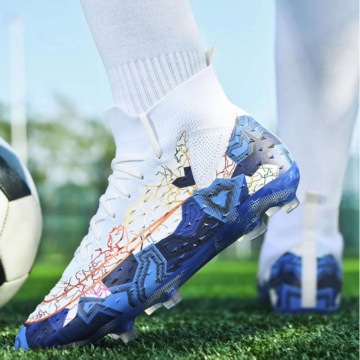 American Football Cleats,Lightweight High-Top,Adult Soccer Cleats,Breathable,Mens Football Cleats,Athletic for Indoor and Outdoor Sports Unisex