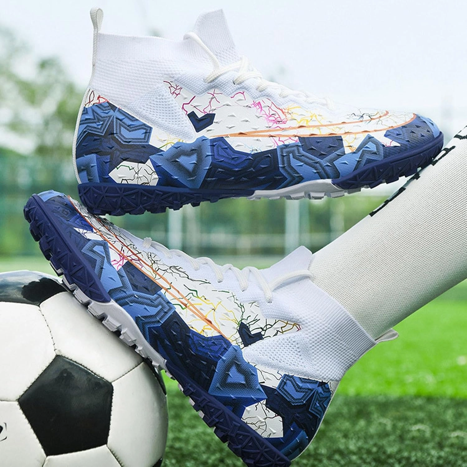 American Football Cleats,Lightweight High-Top,Adult Soccer Cleats,Breathable,Mens Football Cleats,Athletic for Indoor and Outdoor Sports Unisex